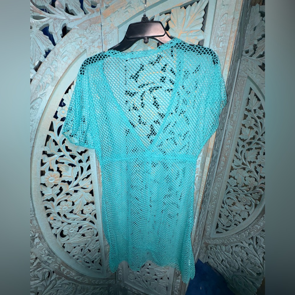 Kalli Collection Turquoise Swim Cover-Up - Picture 2 of 3